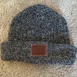 Love Your Melon Black and White Knit Beanie